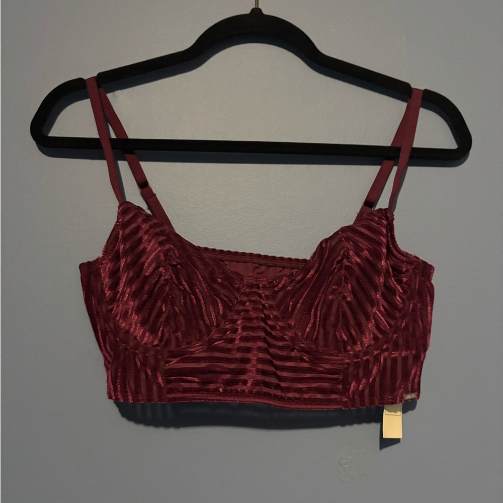 NEW Burgundy Velvet Bralette